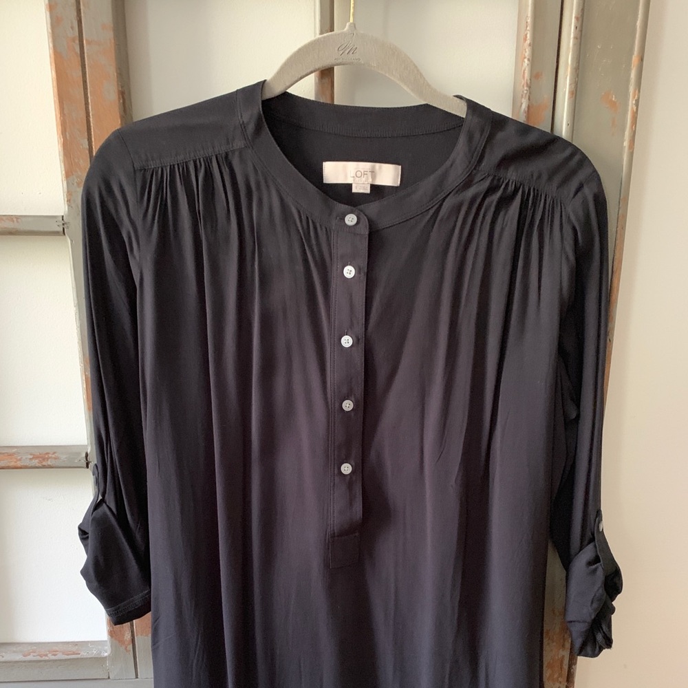 Loft Blouse. Blue/grey color